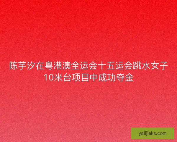 陈芋汐在粤港澳全运会十五运会跳水女子10米台项目中成功夺金