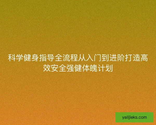 科学健身指导全流程从入门到进阶打造高效安全强健体魄计划 科学健身指导全流程从入门到进阶打造高效安全强健体魄计划